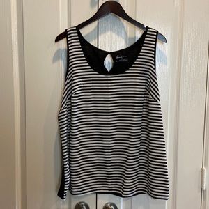 Lane Bryant Black Stripped Sleeveless Top 18/20